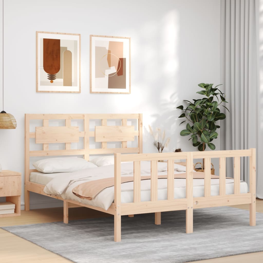 vidaXL Bed Frame without Mattress 140x200 cm Solid Wood Pine