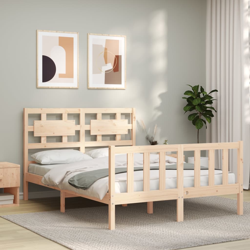 vidaXL Bed Frame without Mattress 140x200 cm Solid Wood Pine