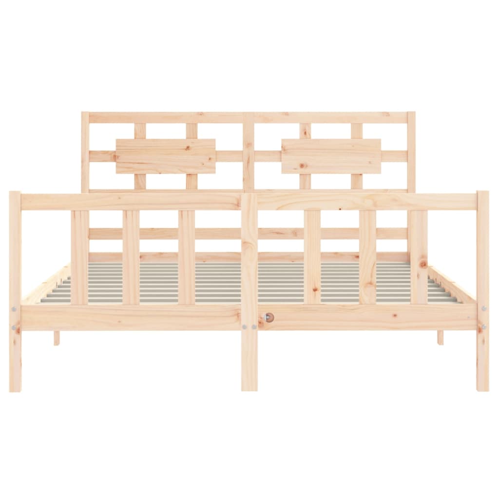 vidaXL Bed Frame without Mattress King Size Solid Wood Pine