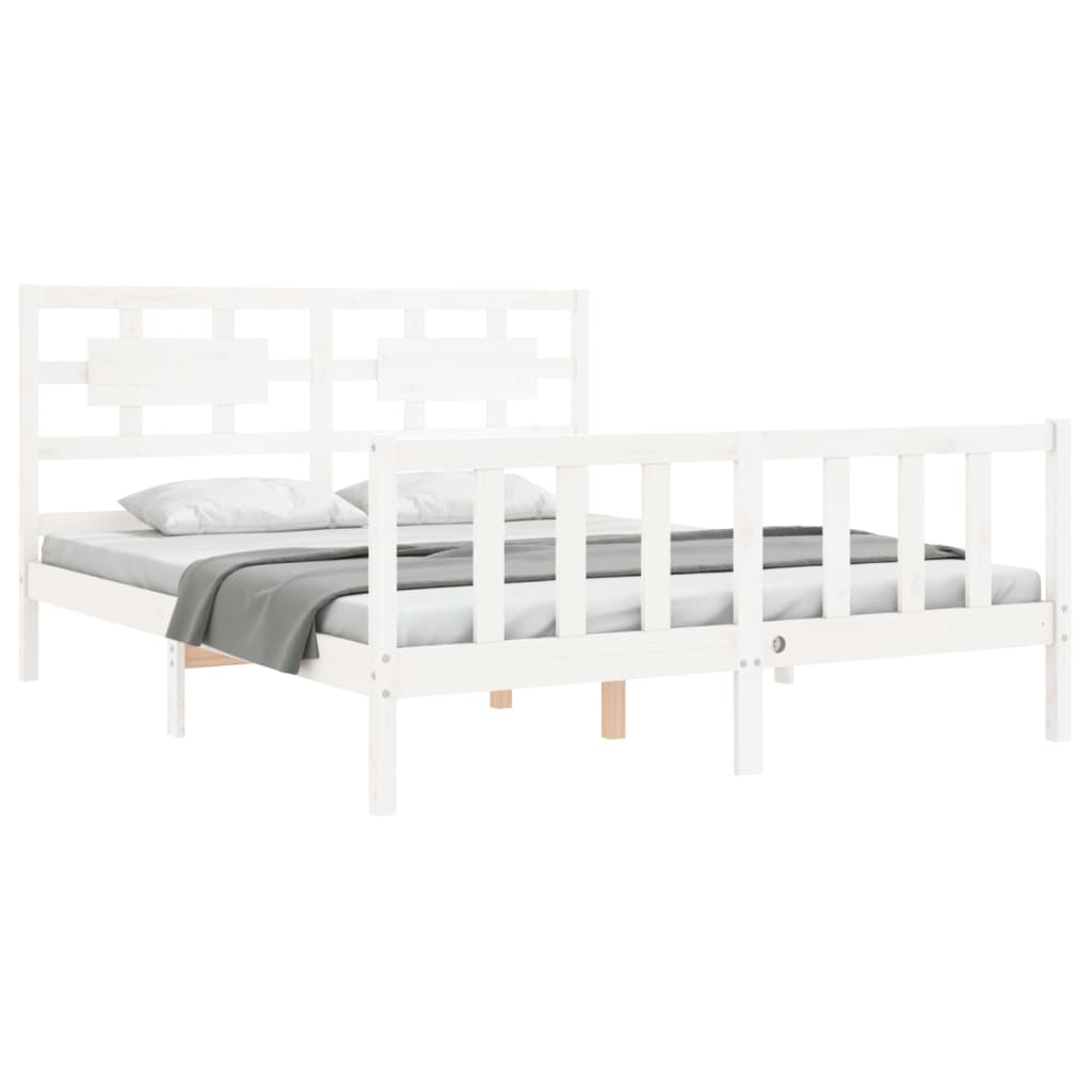 vidaXL Bed Frame without Mattress White 160x200 cm Solid Wood Pine