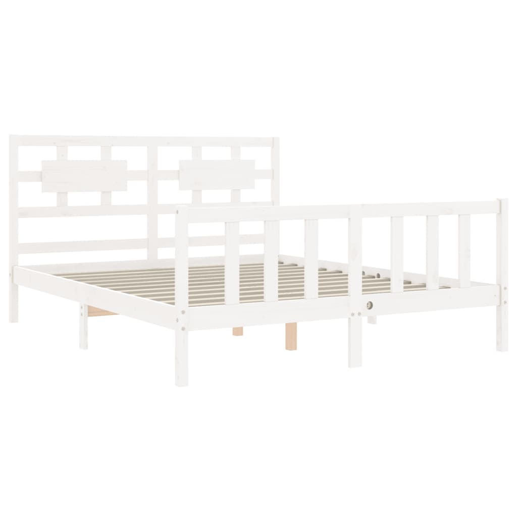 vidaXL Bed Frame without Mattress White 160x200 cm Solid Wood Pine