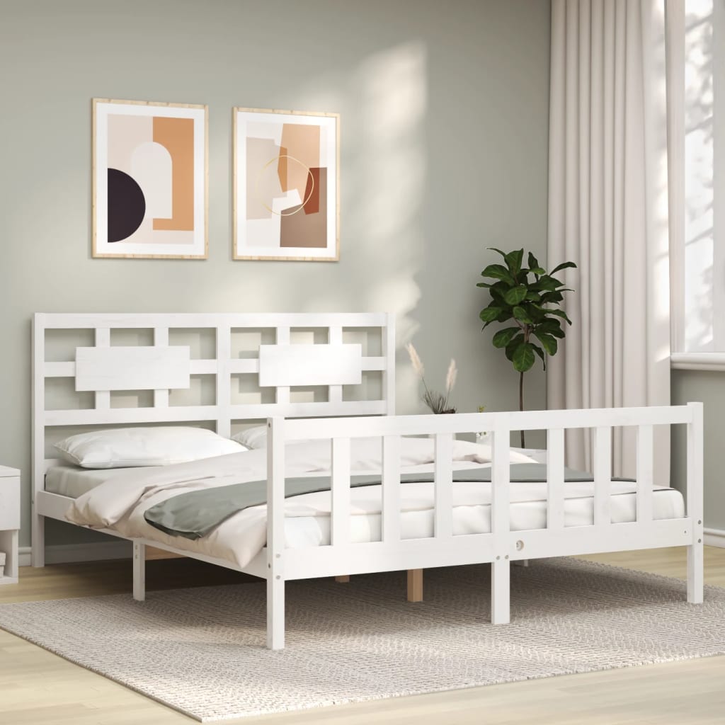 vidaXL Bed Frame without Mattress White 160x200 cm Solid Wood Pine