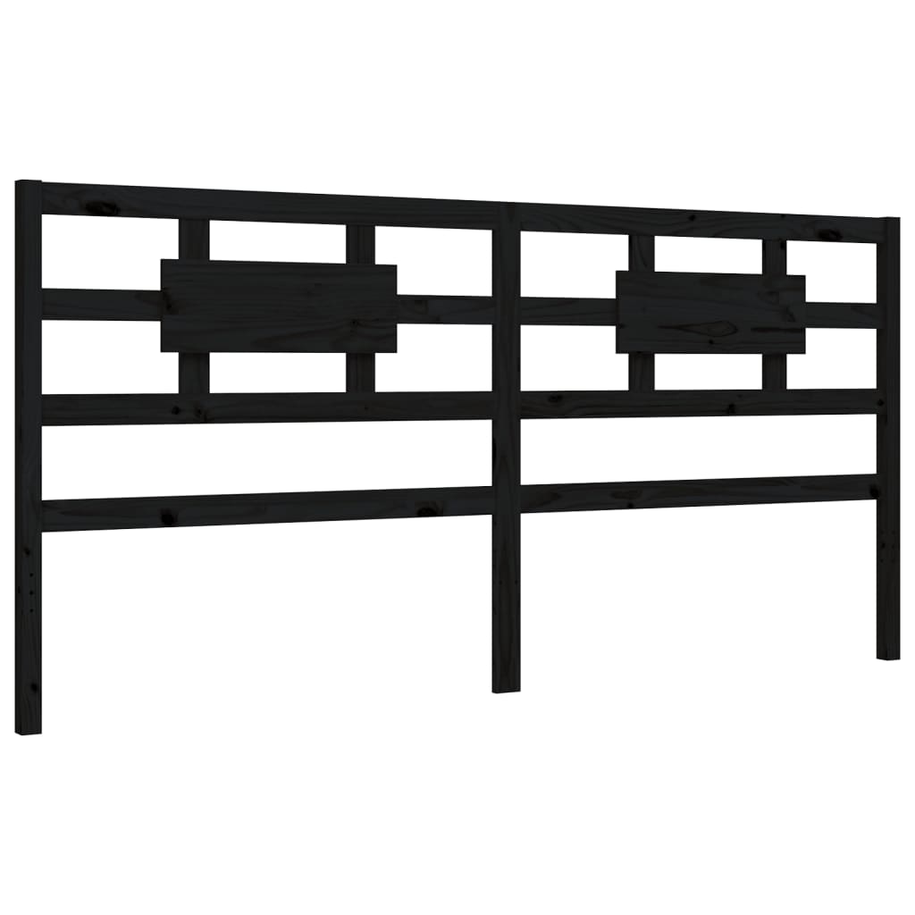 vidaXL Bed Frame without Mattress Black Super King Size Solid Wood Pine