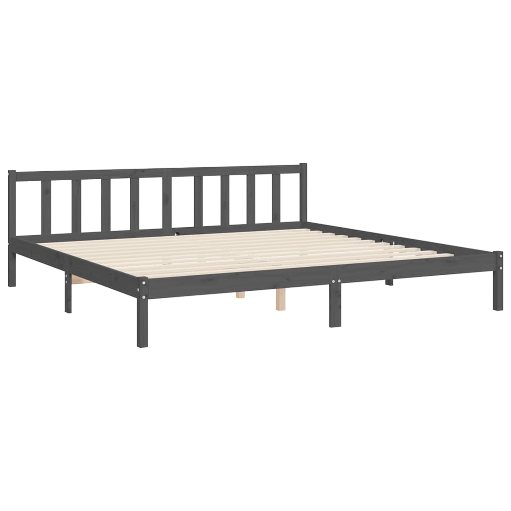 vidaXL Bed Frame without Mattress Grey 200x200 cm Solid Wood Pine