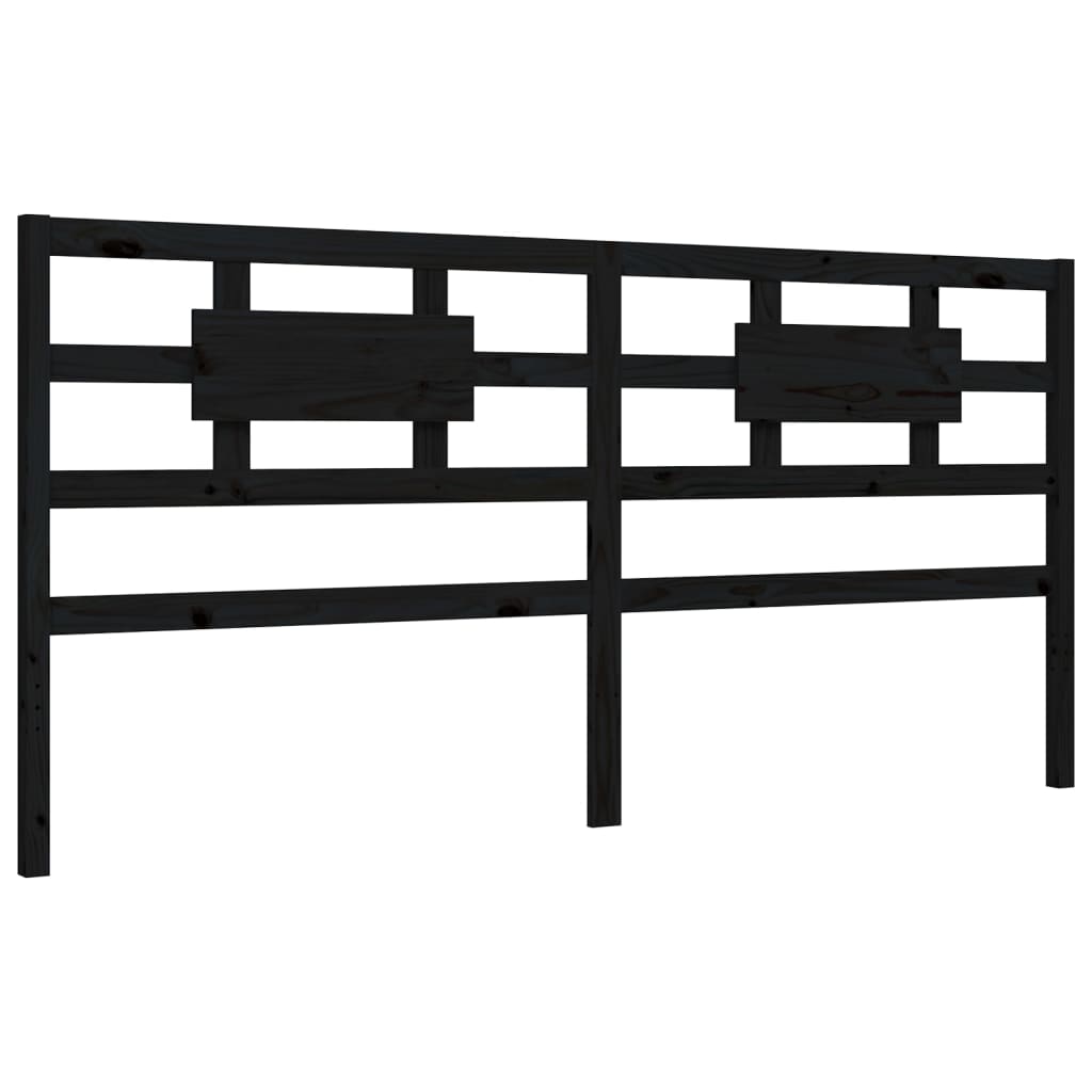 vidaXL Bed Frame without Mattress Black 200x200 cm Solid Wood Pine