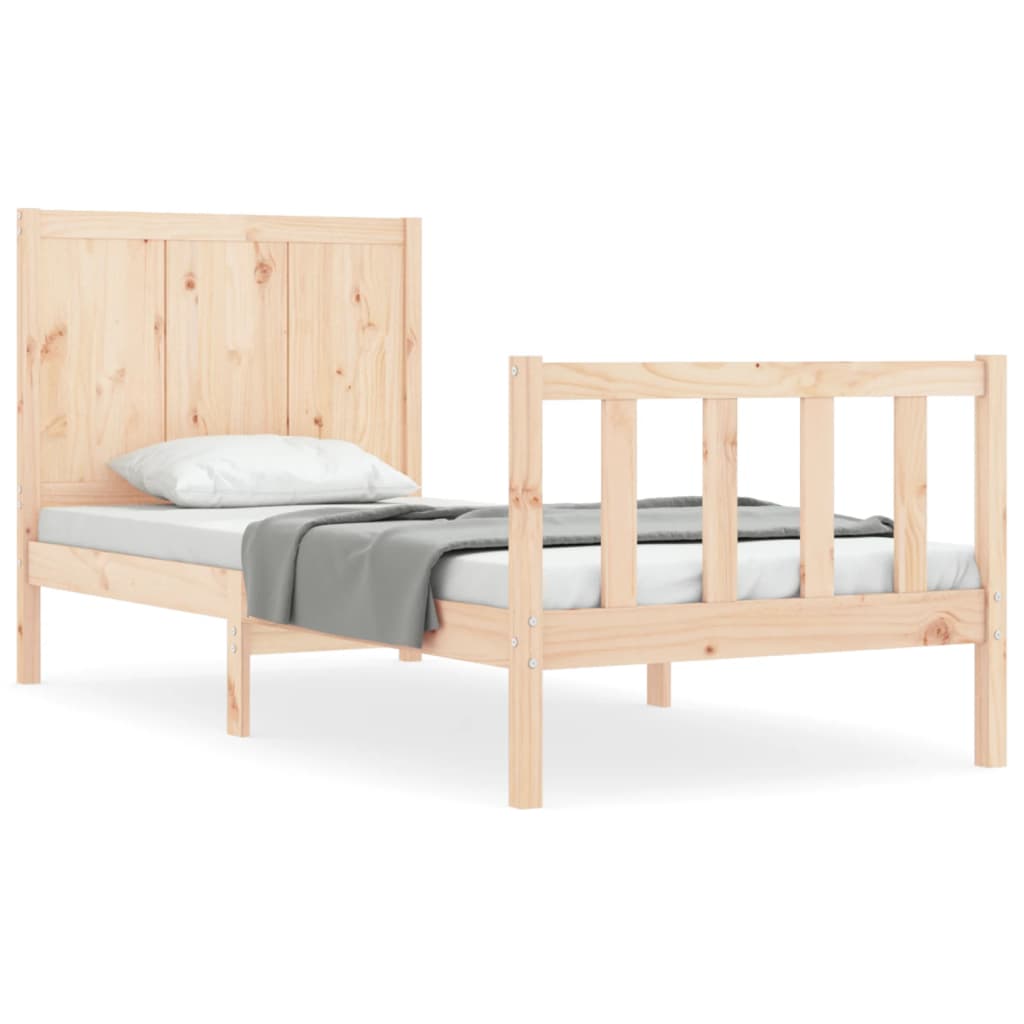 vidaXL Bed Frame without Mattress Small Single Solid Wood Pine