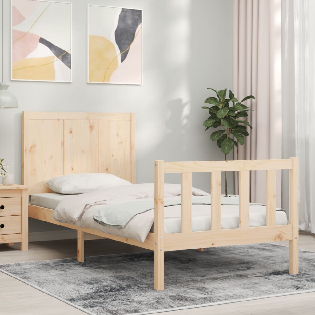 vidaXL Bed Frame without Mattress Small Single Solid Wood Pine