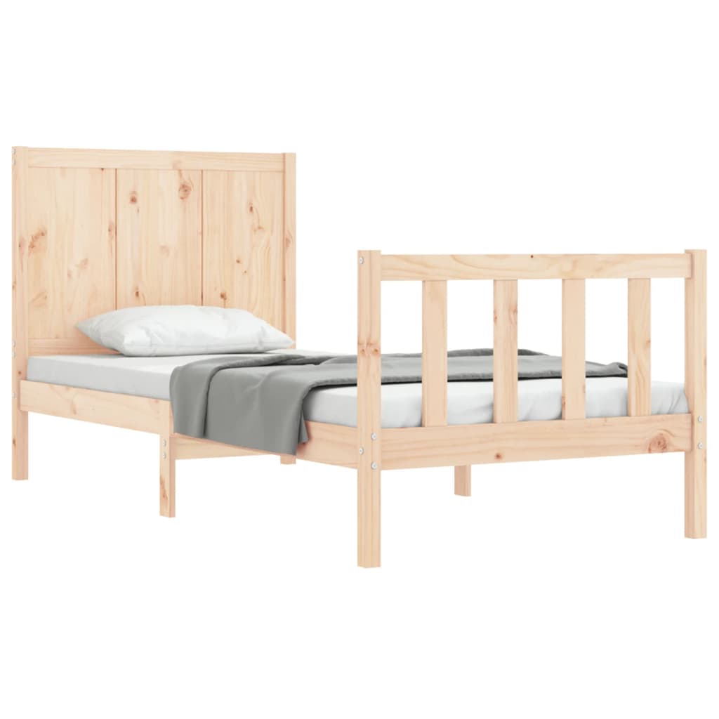 vidaXL Bed Frame without Mattress Small Single Solid Wood Pine