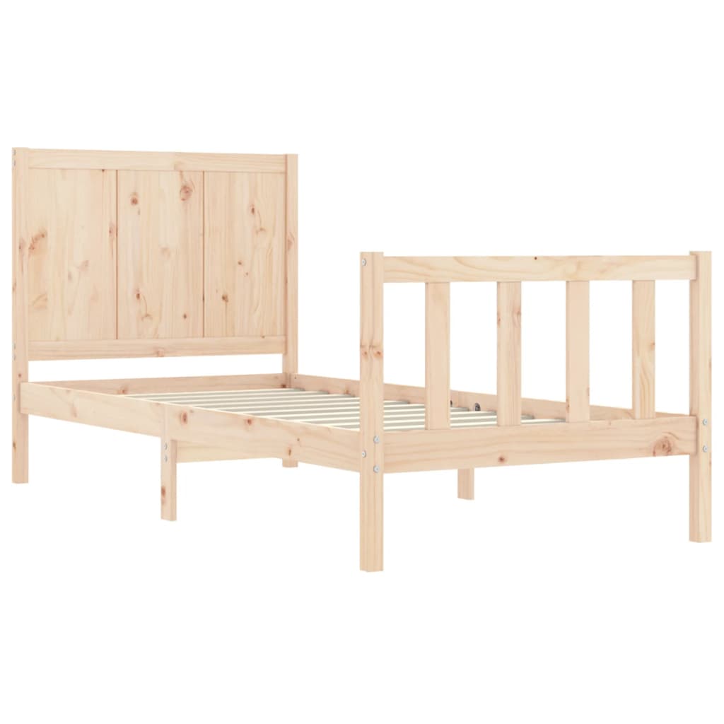 vidaXL Bed Frame without Mattress Small Single Solid Wood Pine