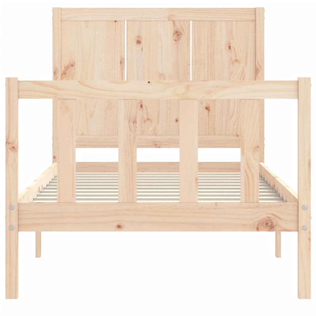 vidaXL Bed Frame without Mattress Small Single Solid Wood Pine