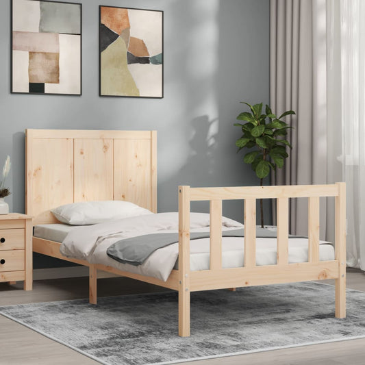 vidaXL Bed Frame without Mattress Small Single Solid Wood Pine