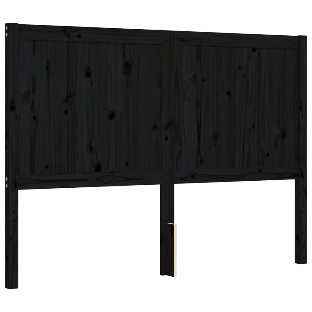 vidaXL Bed Frame without Mattress Black Small Double Solid Wood Pine