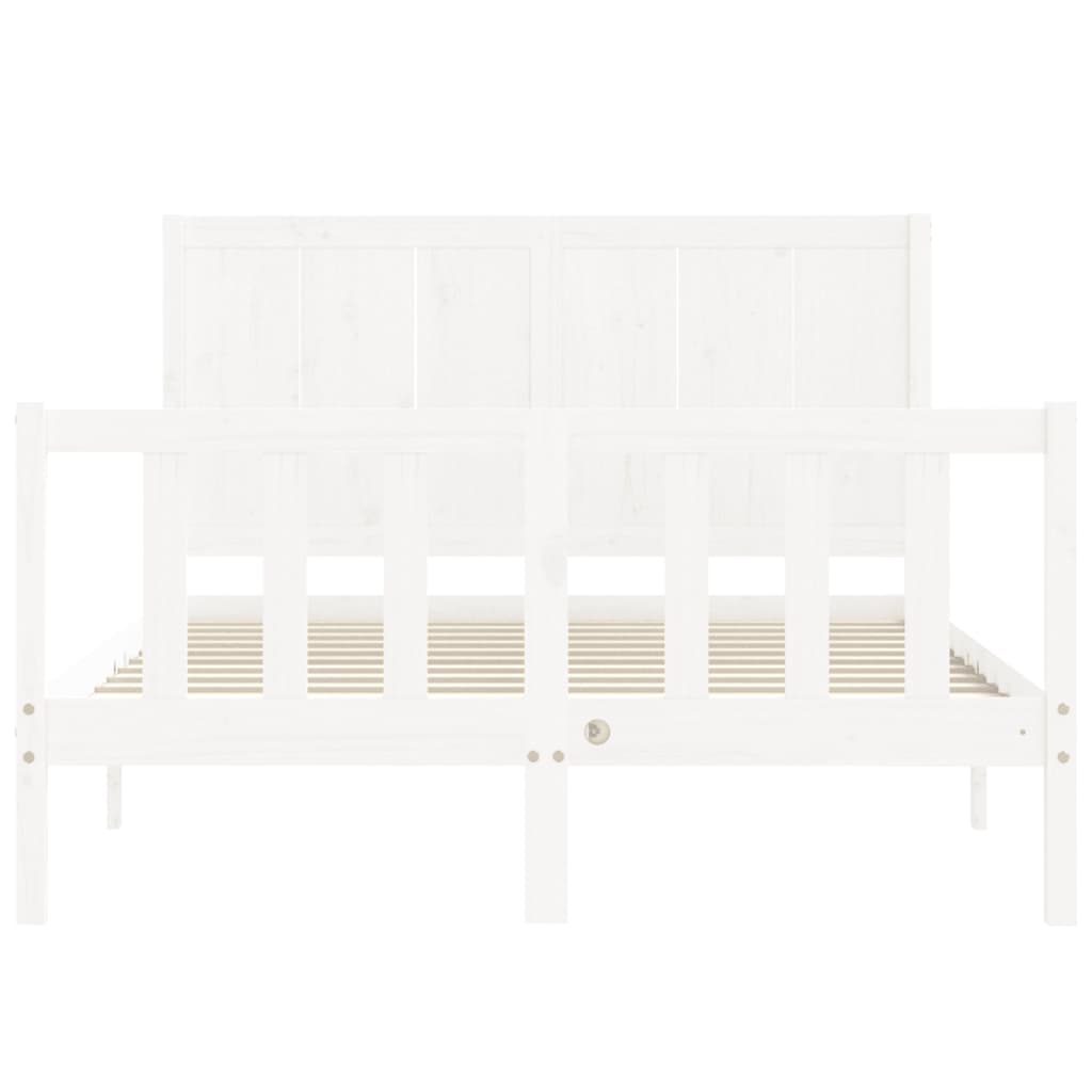 vidaXL Bed Frame without Mattress White 140x190 cm Solid Wood Pine