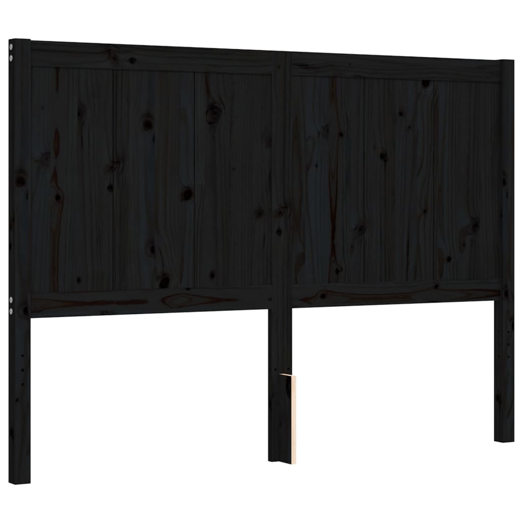 vidaXL Bed Frame without Mattress Black 140x190 cm Solid Wood Pine