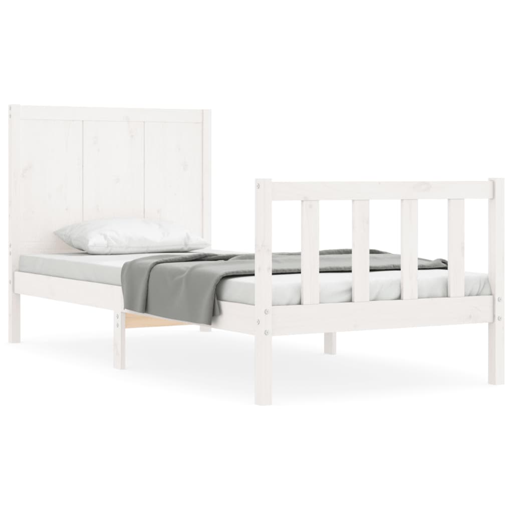 vidaXL Bed Frame without Mattress White 100x200 cm Solid Wood Pine