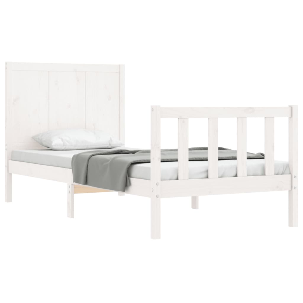 vidaXL Bed Frame without Mattress White 100x200 cm Solid Wood Pine