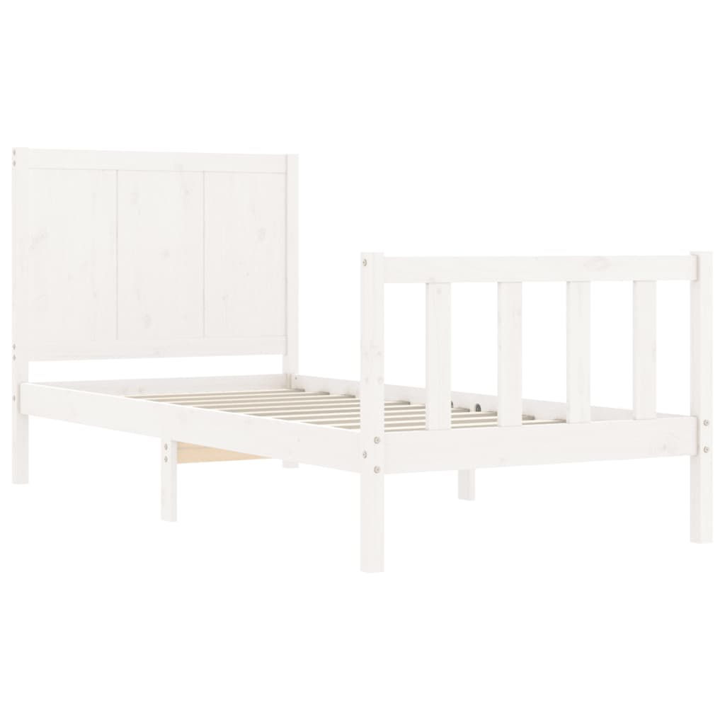 vidaXL Bed Frame without Mattress White 100x200 cm Solid Wood Pine