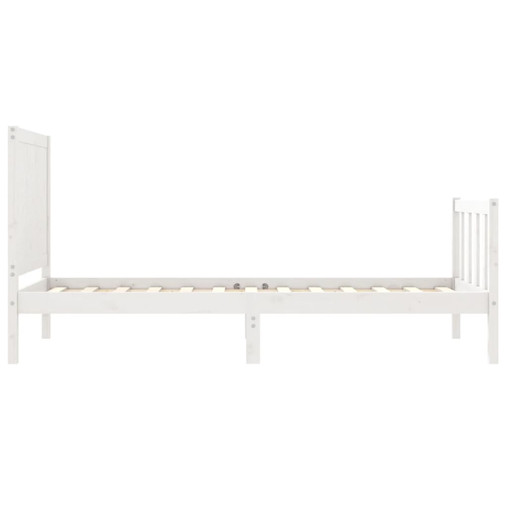 vidaXL Bed Frame without Mattress White 100x200 cm Solid Wood Pine