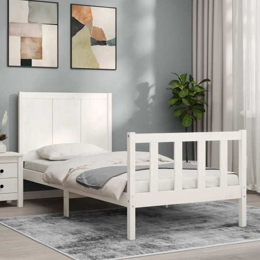 vidaXL Bed Frame without Mattress White 100x200 cm Solid Wood Pine