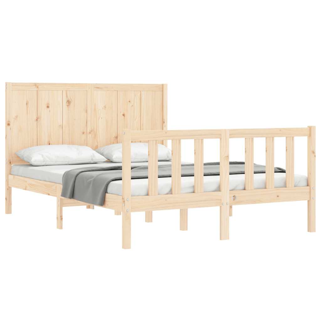 Bed Frame without Mattress 140x200 cm Solid Wood Pine