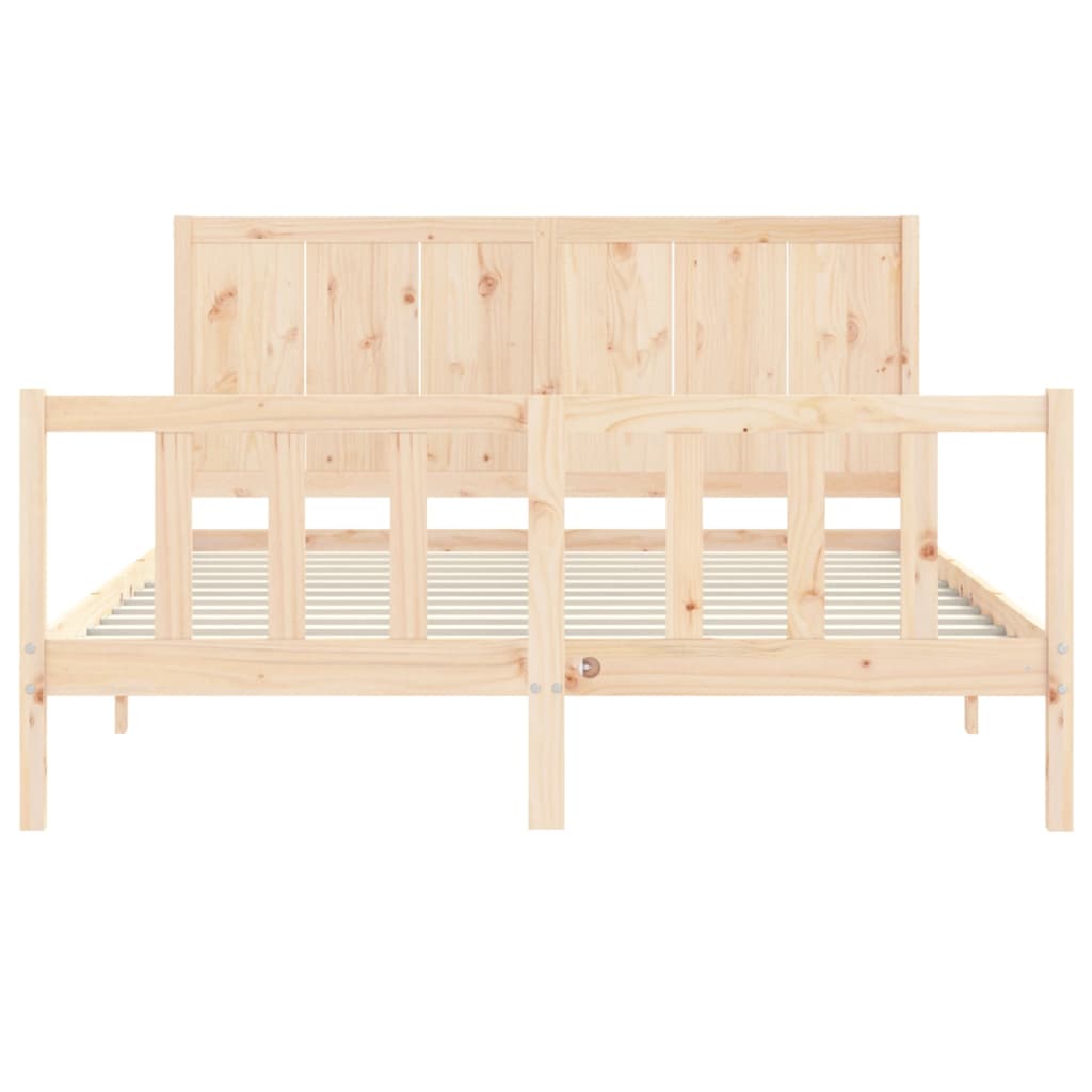 vidaXL Bed Frame without Mattress King Size Solid Wood Pine