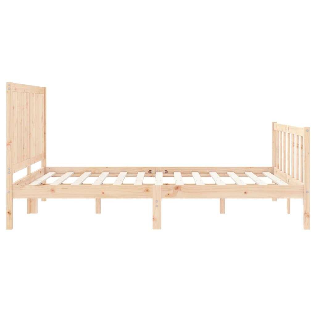 vidaXL Bed Frame without Mattress King Size Solid Wood Pine