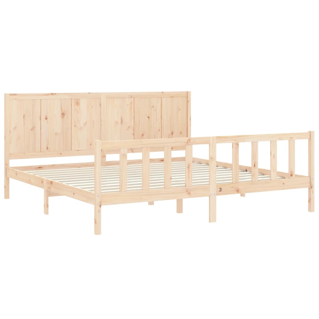 vidaXL Bed Frame without Mattress Super King Size Solid Wood Pine