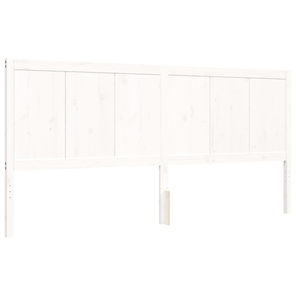 vidaXL Bed Frame without Mattress White Super King Size Solid Wood Pine