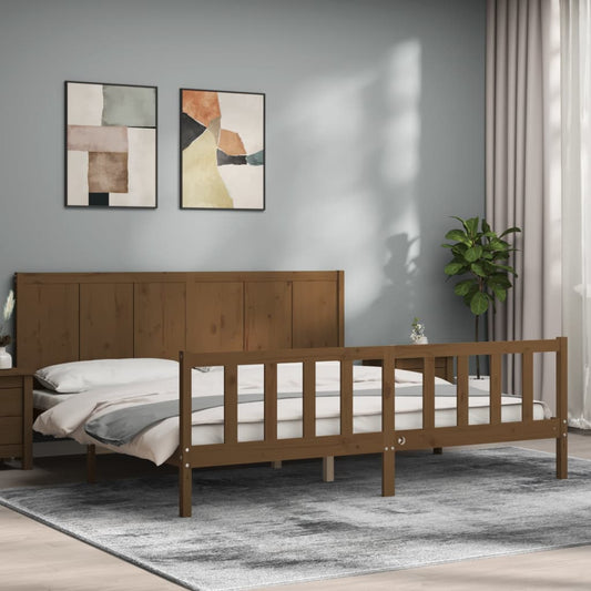 vidaXL Bed Frame without Mattress Honey Brown 200x200 cm Solid Wood Pine