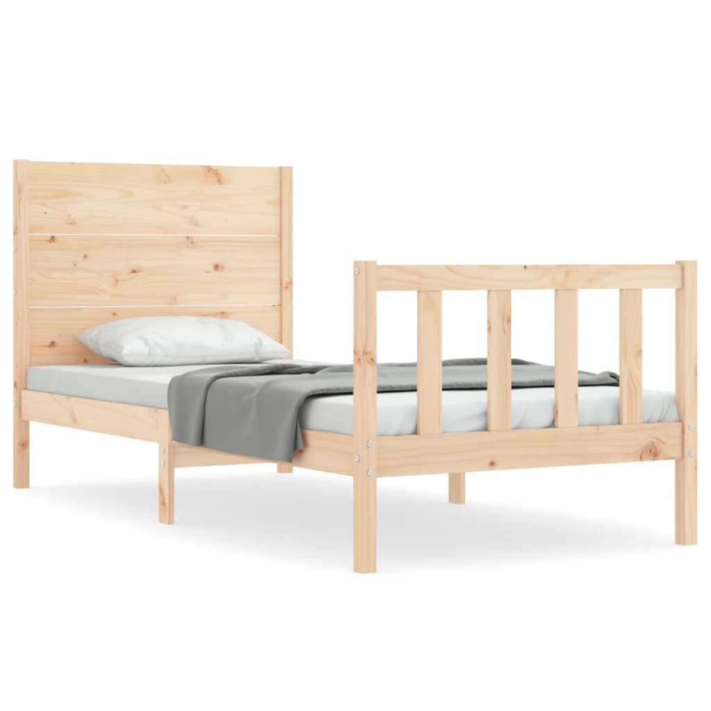 vidaXL Bed Frame without Mattress Small Single Solid Wood Pine