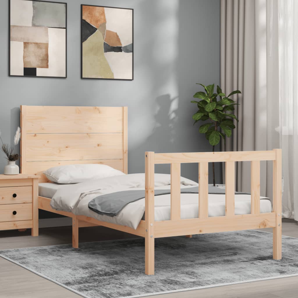 vidaXL Bed Frame without Mattress Small Single Solid Wood Pine