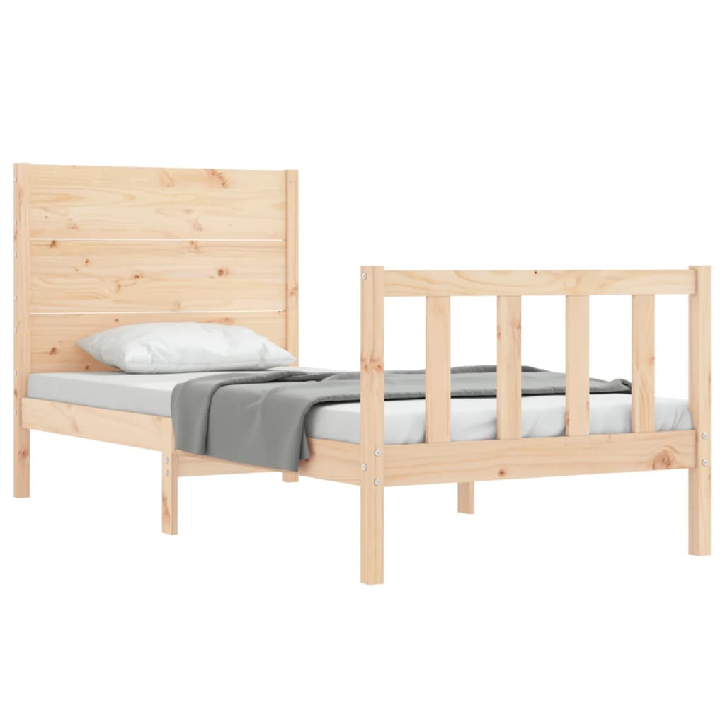 vidaXL Bed Frame without Mattress Small Single Solid Wood Pine