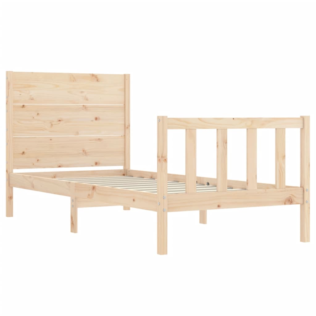 vidaXL Bed Frame without Mattress Small Single Solid Wood Pine