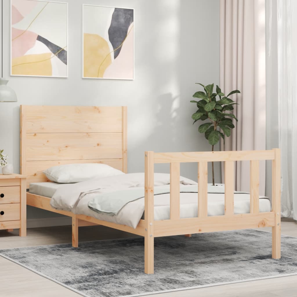 vidaXL Bed Frame without Mattress Small Single Solid Wood Pine