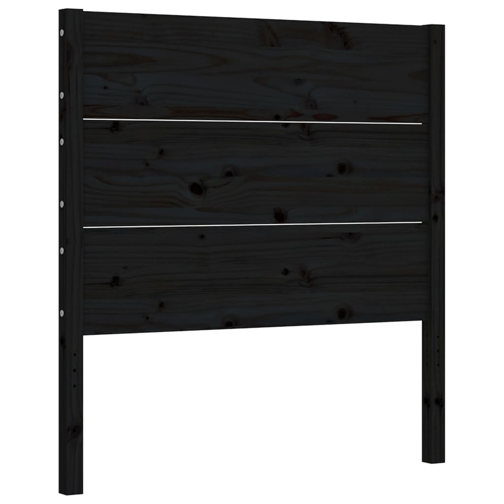 vidaXL Bed Frame without Mattress Black Small Single Solid Wood Pine