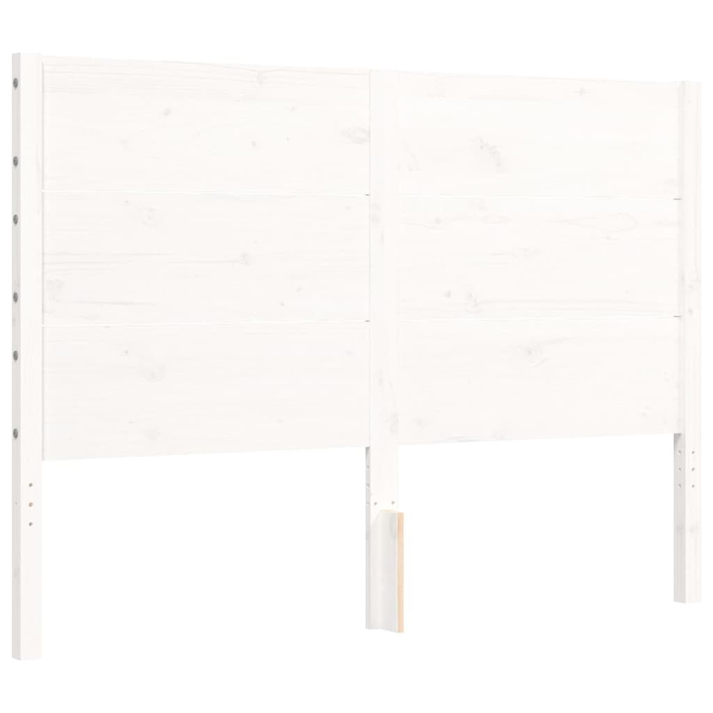 vidaXL Bed Frame without Mattress White Small Double Solid Wood Pine