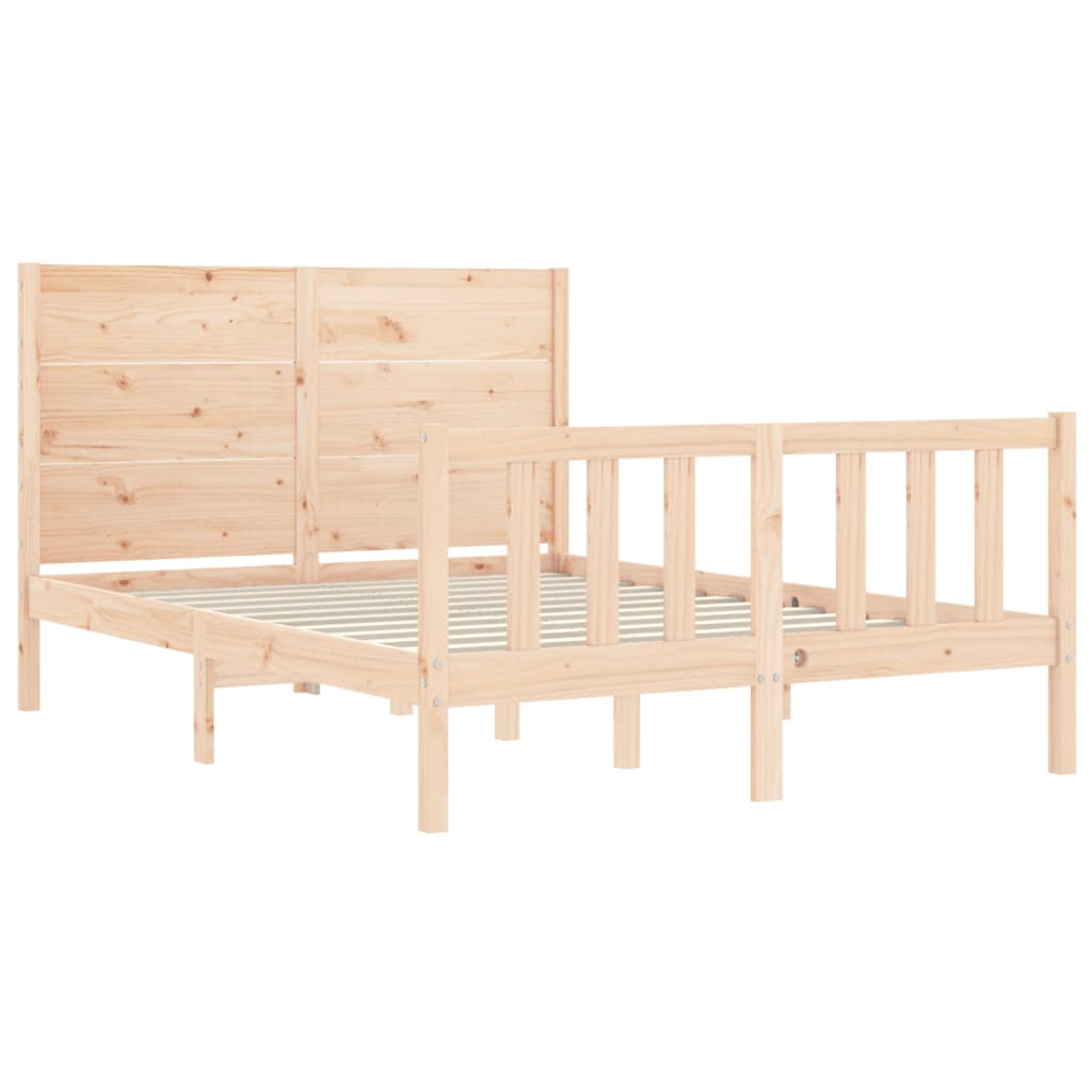 vidaXL Bed Frame without Mattress Double Solid Wood Pine