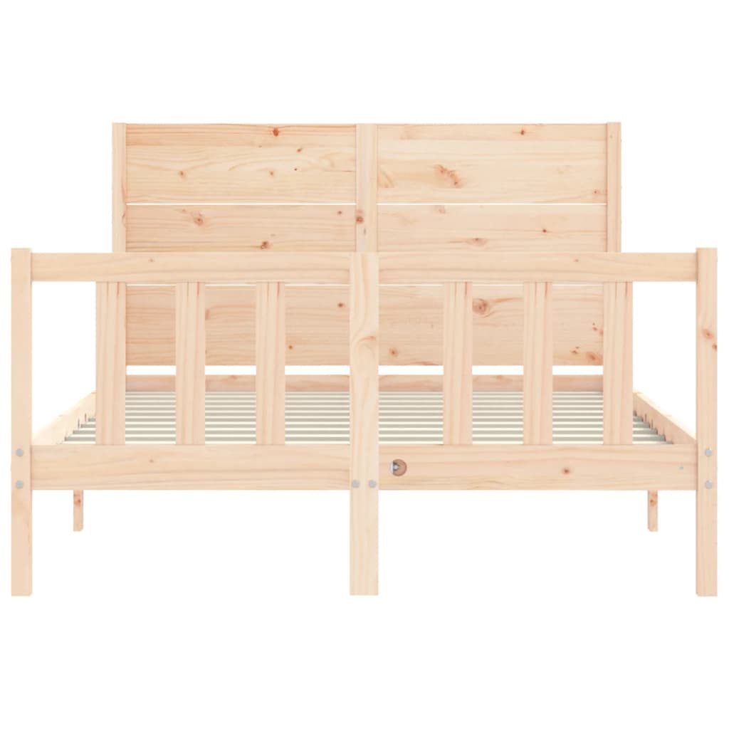 vidaXL Bed Frame without Mattress Double Solid Wood Pine