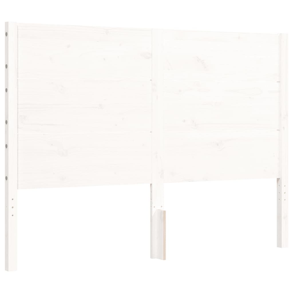 vidaXL Bed Frame without Mattress White Double Solid Wood Pine