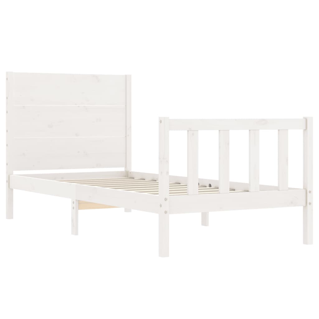 vidaXL Bed Frame without Mattress White 100x200 cm Solid Wood Pine