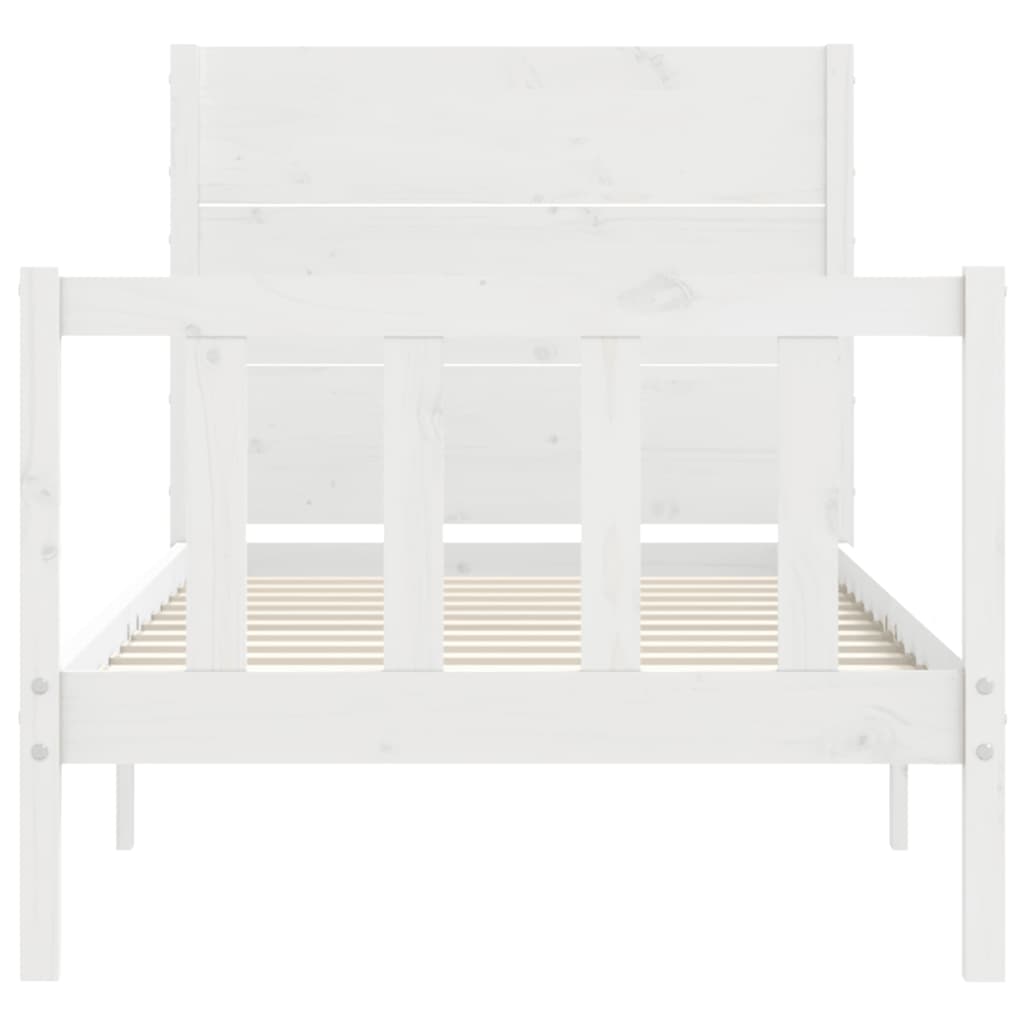 vidaXL Bed Frame without Mattress White 100x200 cm Solid Wood Pine