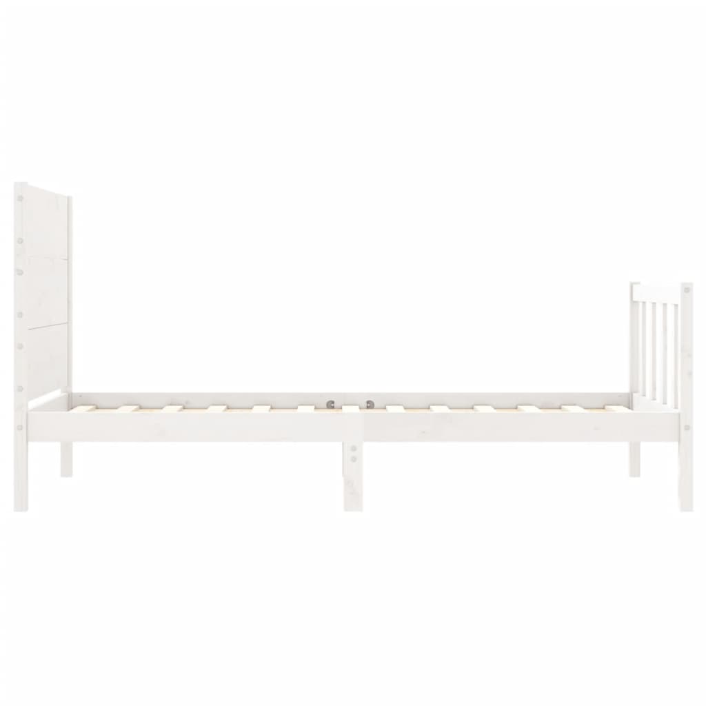 vidaXL Bed Frame without Mattress White 100x200 cm Solid Wood Pine