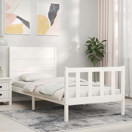 vidaXL Bed Frame without Mattress White 100x200 cm Solid Wood Pine