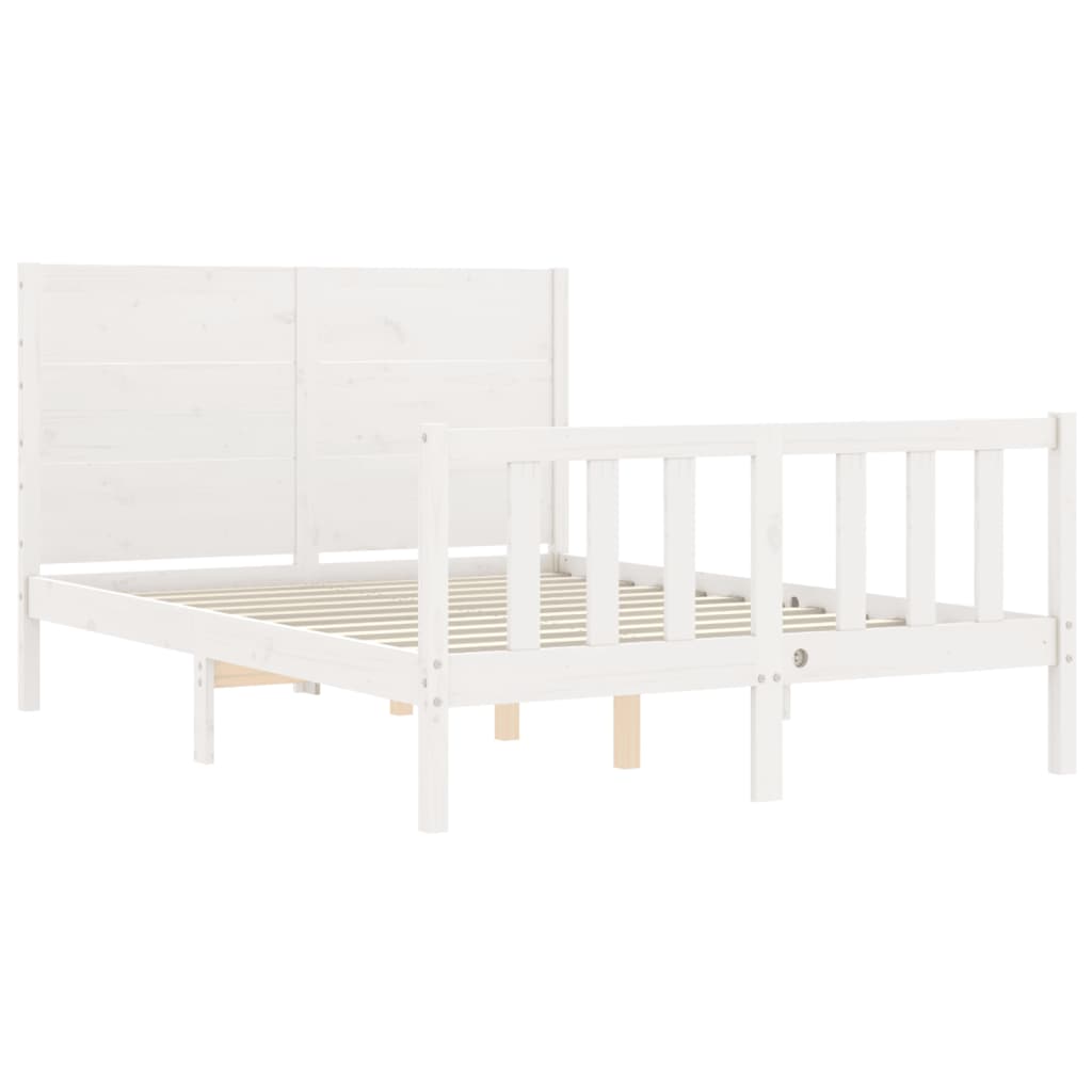 vidaXL Bed Frame without Mattress White 120x200 cm Solid Wood Pine