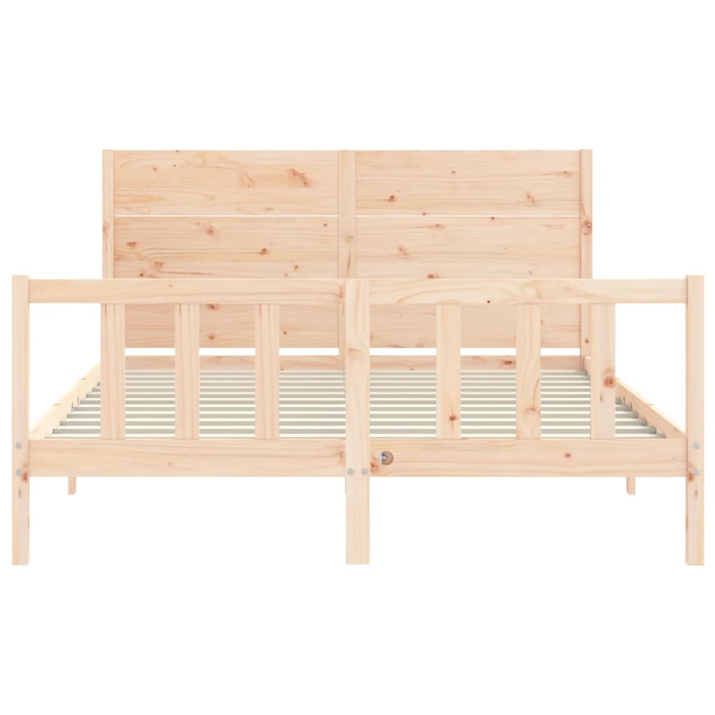 vidaXL Bed Frame without Mattress King Size Solid Wood Pine