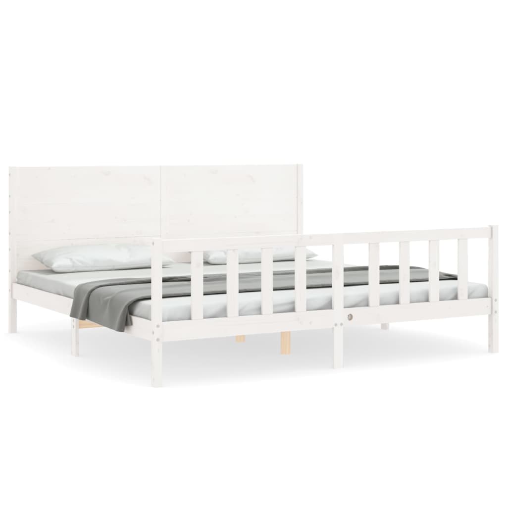 vidaXL Bed Frame without Mattress White 200x200 cm Solid Wood Pine