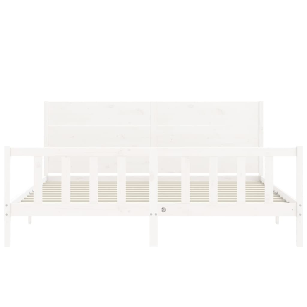 vidaXL Bed Frame without Mattress White 200x200 cm Solid Wood Pine