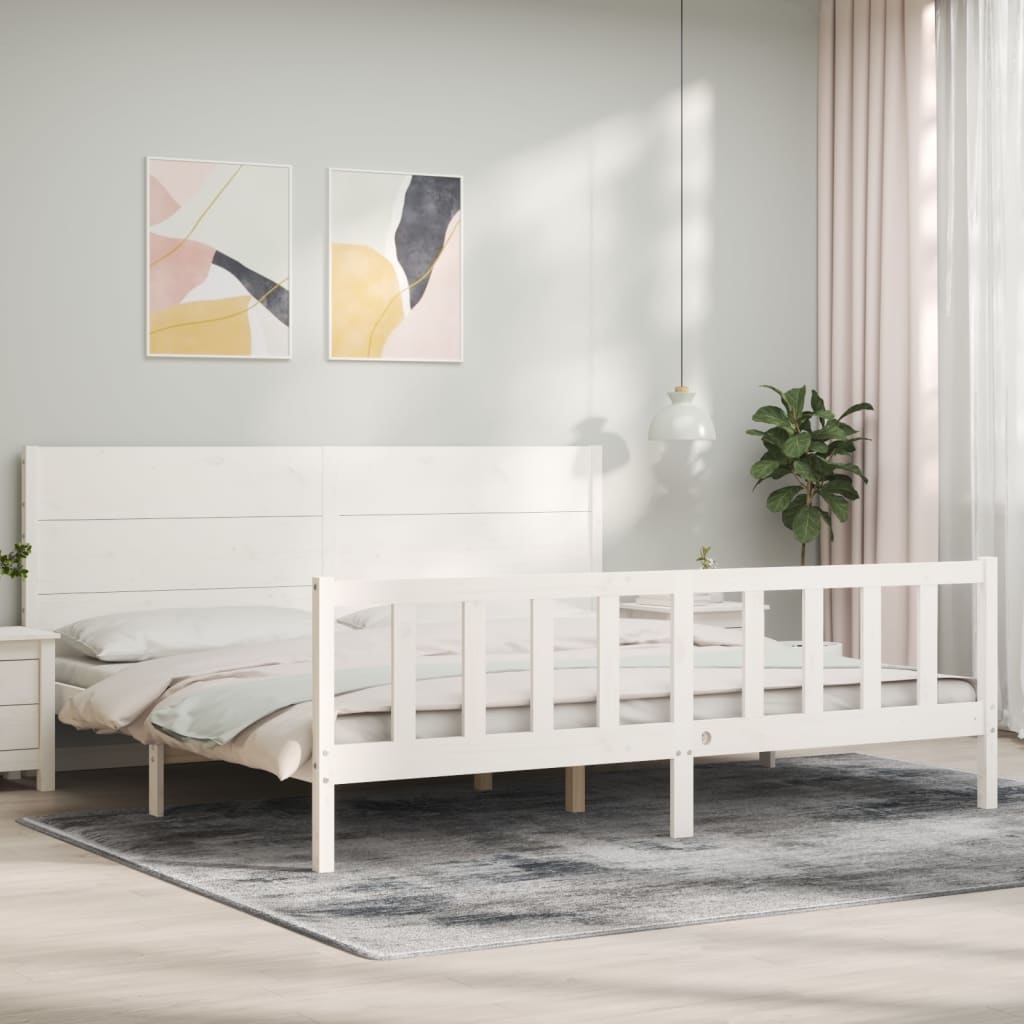 vidaXL Bed Frame without Mattress White 200x200 cm Solid Wood Pine