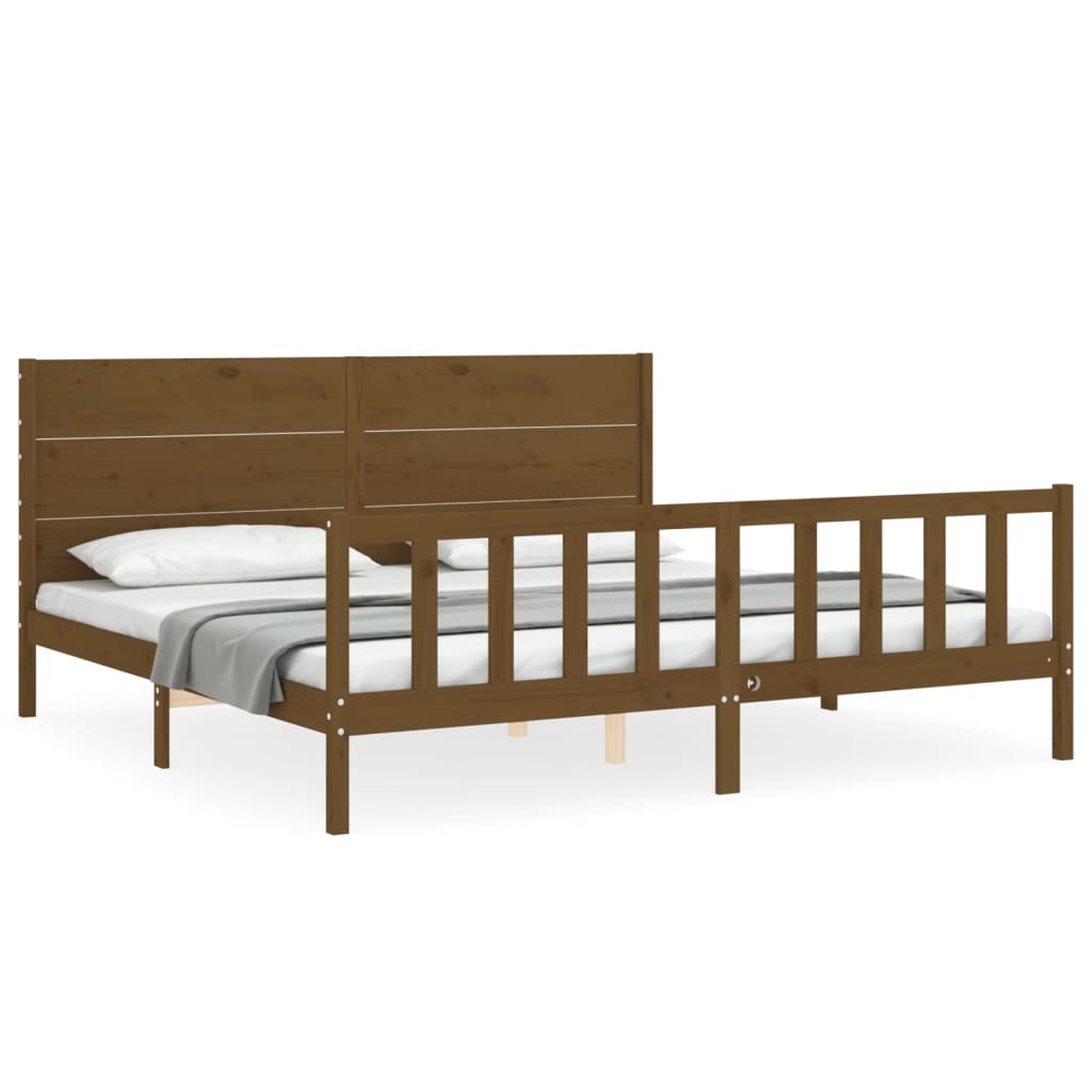 vidaXL Bed Frame without Mattress Honey Brown 200x200 cm Solid Wood Pine