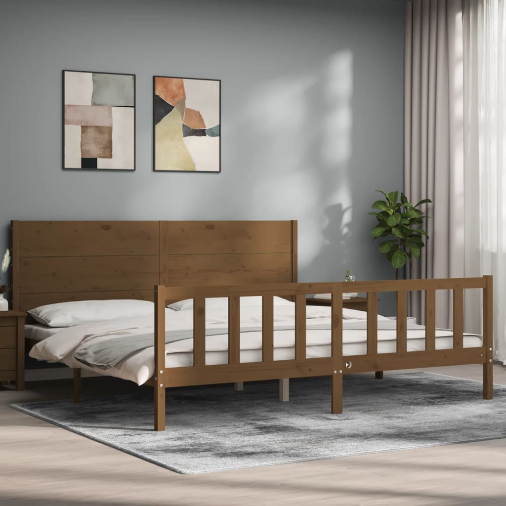 vidaXL Bed Frame without Mattress Honey Brown 200x200 cm Solid Wood Pine